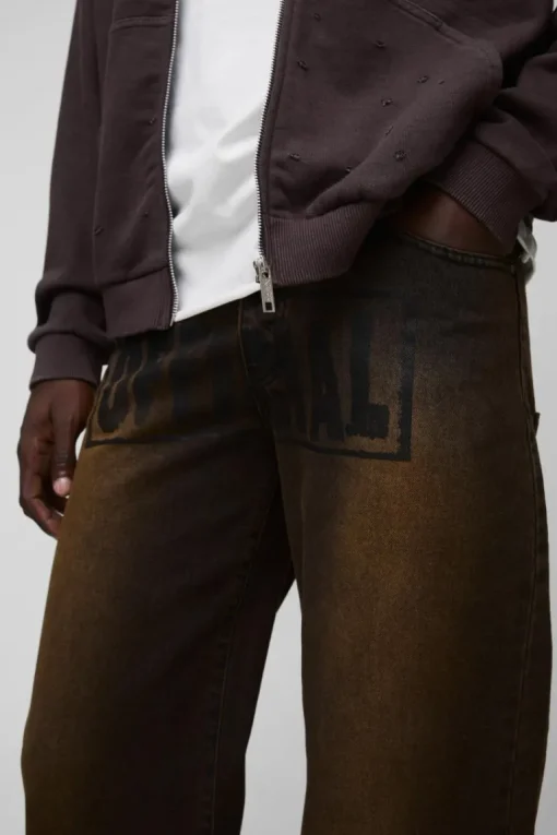 Relaxed Rigid Stacked Ombre Official Printed Jeans
