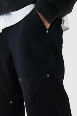 Relaxed Rigid Top Stitch Detail Carpenter Jean In Black