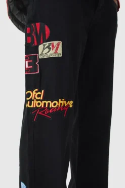 Relaxed Rigid Varsity Moto Denim Jeans