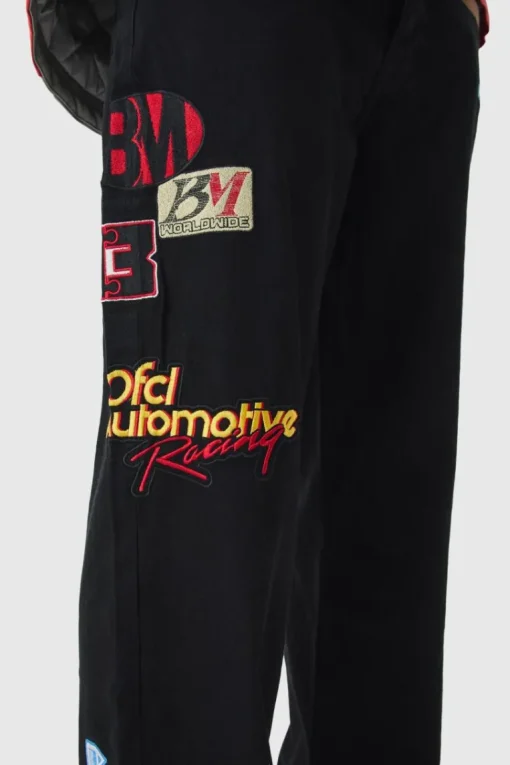 Relaxed Rigid Varsity Moto Denim Jeans