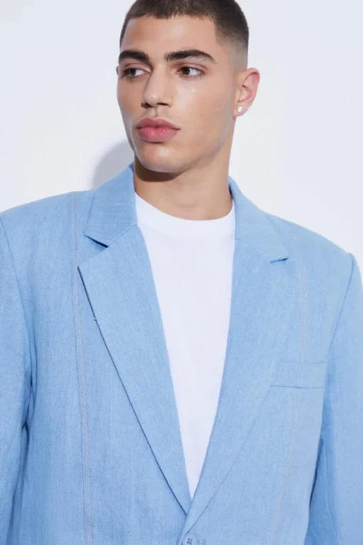 Relaxed Single Breasted Denim Suit