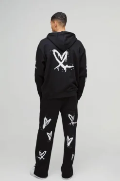 Relaxed Split Hem Heart Jogger