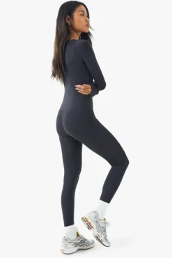 Seamless Sculpt Waist Plunge Long Sleeve Unitard