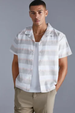 Short Sleeve Boxy Colour Pop Stripe Shirt