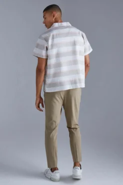 Short Sleeve Boxy Colour Pop Stripe Shirt