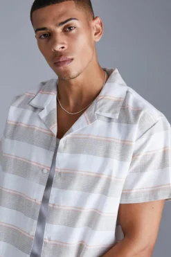 Short Sleeve Boxy Colour Pop Stripe Shirt