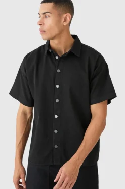Short Sleeve Boxy Fit Denim Shirt