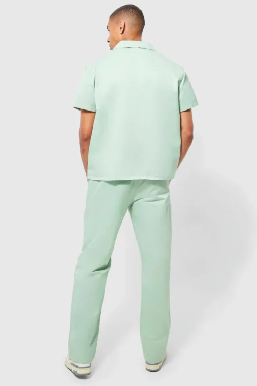 Short Sleeve Boxy Revere Popper Shirt
