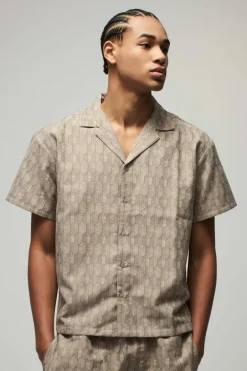 Short Sleeve Boxy Woven Smart Geo Set