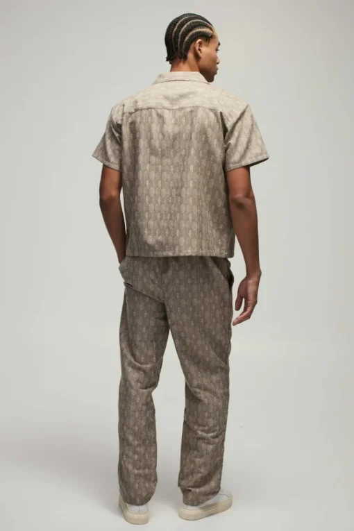 Short Sleeve Boxy Woven Smart Geo Set