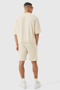 Short Sleeve Oversized Boxy Towelling Sweatshirt