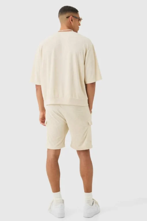 Short Sleeve Oversized Boxy Towelling Sweatshirt