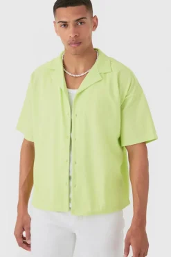 Short Sleeve Ribbed Boxy Shirt