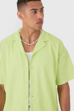 Short Sleeve Ribbed Boxy Shirt