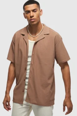 Short Sleeve Ribbed Oversized Shirt