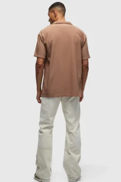 Short Sleeve Ribbed Oversized Shirt