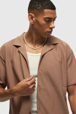 Short Sleeve Ribbed Oversized Shirt