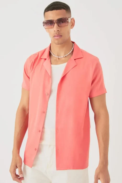 Short Sleeve Satin Shirt