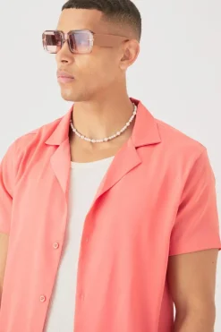 Short Sleeve Satin Shirt