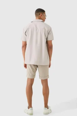 Short Sleeve Soft Twill Oversized Shirt