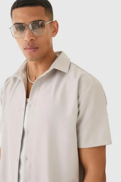 Short Sleeve Soft Twill Oversized Shirt