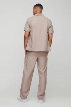 Short Sleeve Soft Twill Smart Shirt & Trouser Set