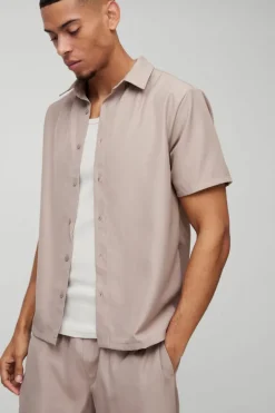 Short Sleeve Soft Twill Smart Shirt & Trouser Set