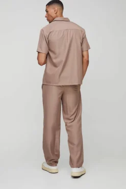 Short Sleeve Soft Twill Smart Shirt & Trouser Set