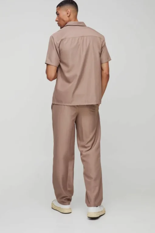 Short Sleeve Soft Twill Smart Shirt & Trouser Set