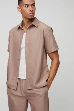 Short Sleeve Soft Twill Smart Shirt & Trouser Set