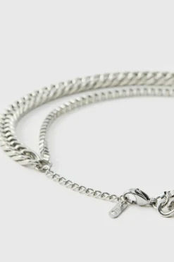 Silver Layered Chain Necklace