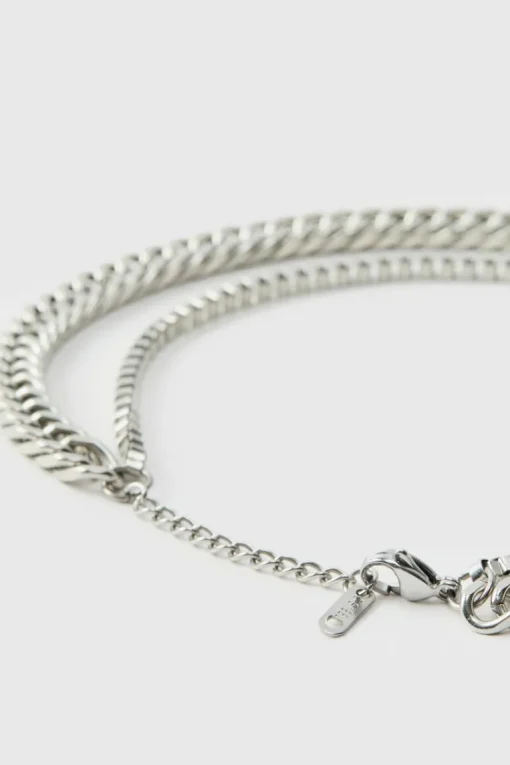 Silver Layered Chain Necklace