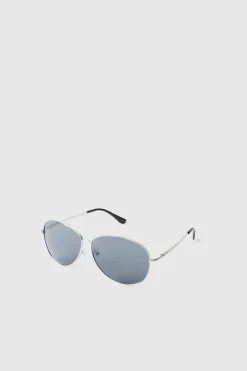 Silver Metal Navigator Sunglasses