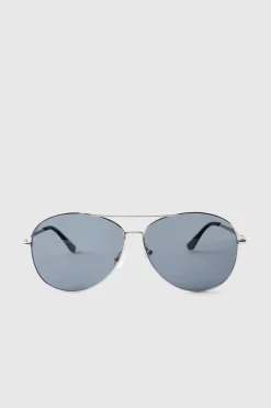 Silver Metal Navigator Sunglasses