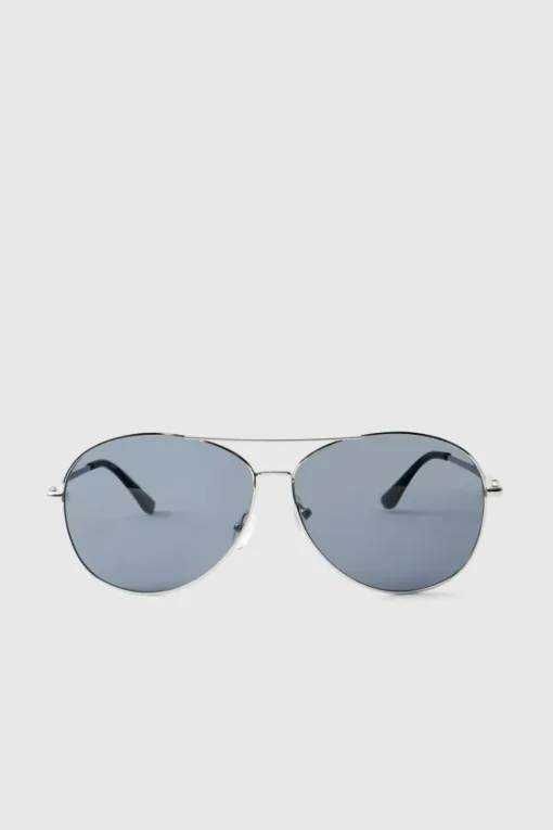 Silver Metal Navigator Sunglasses