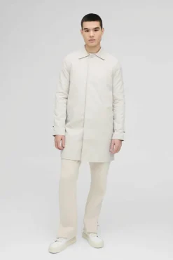 Single Breasted Poly Twill Mac Jacket