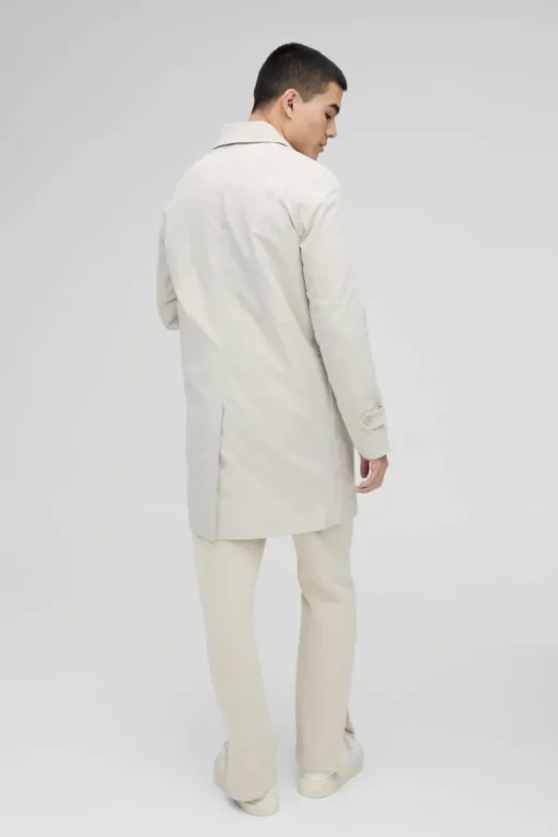 Single Breasted Poly Twill Mac Jacket