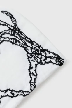 Skeleton Heart Graphic Beanie in White