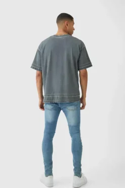 Skinny Fit All Over Ripped Jeans
