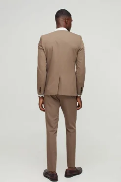 Skinny Fit Collarless Single Breasted Blazer