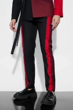 Skinny Fit Colour Block Panel Suit Trouser