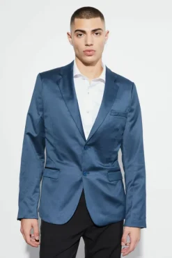 Skinny Satin Suit Jacket