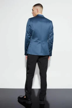 Skinny Satin Suit Jacket