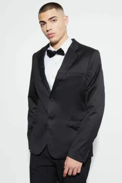 Skinny Satin Suit Jacket
