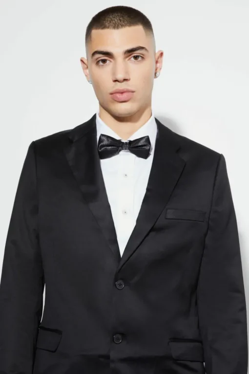 Skinny Satin Suit Jacket