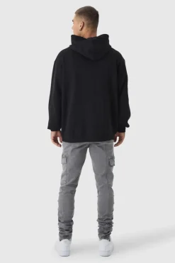 Skinny Stacked Ruched Strap Cargo Trousers