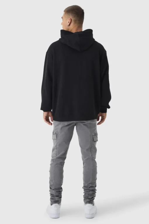 Skinny Stacked Ruched Strap Cargo Trousers