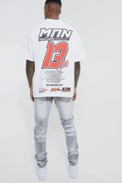 Skinny Stretch Heavy Bleached Ripped Jean