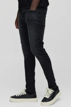 Skinny Stretch Jean In Washed Black