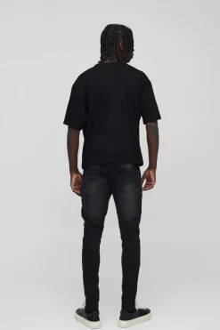Skinny Stretch Jean In Washed Black